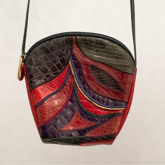 Sharif Bags Sharif Vintage 8s Leather Patchwork Crossbody Bag Purse